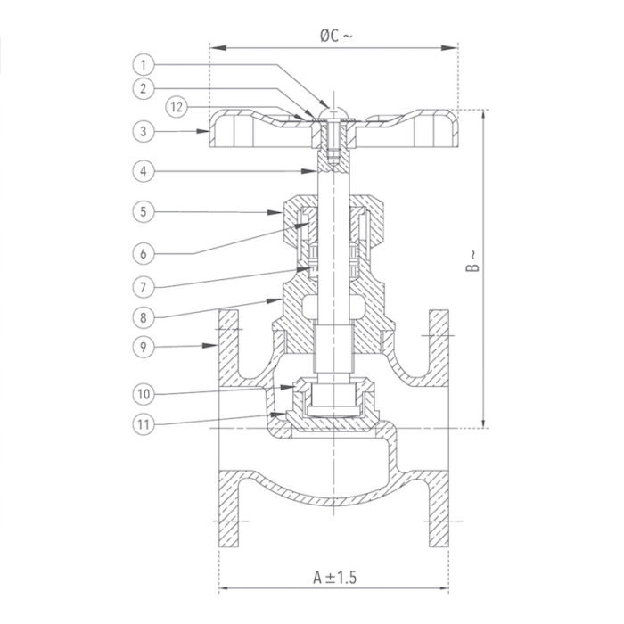 Bronze Globe Valve No 8 25mm