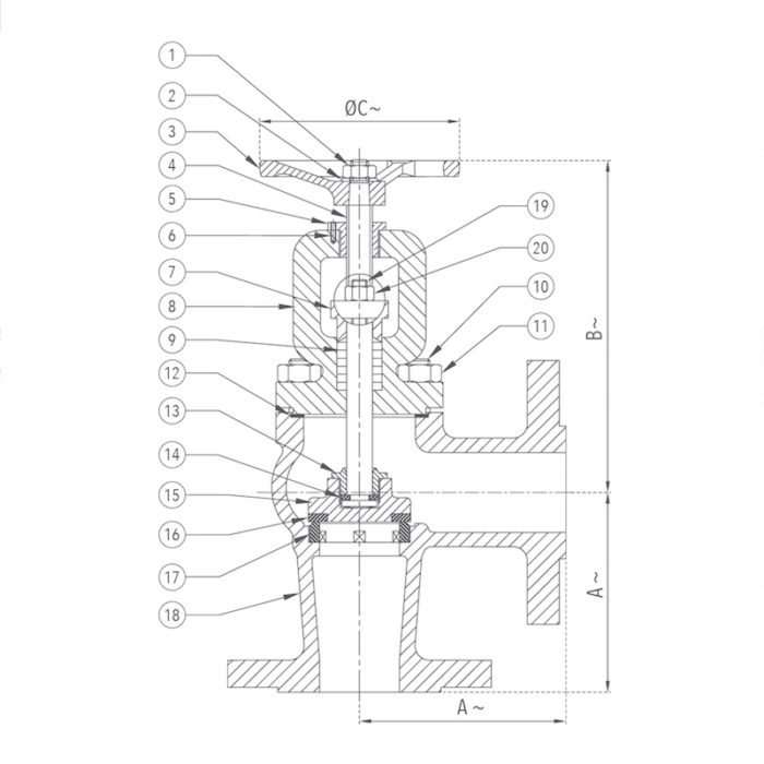 Globe Steam Stop Valve 15 mm