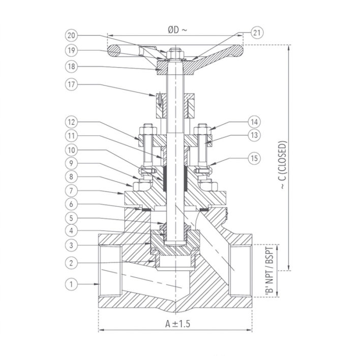 Globe Valve 15 mm