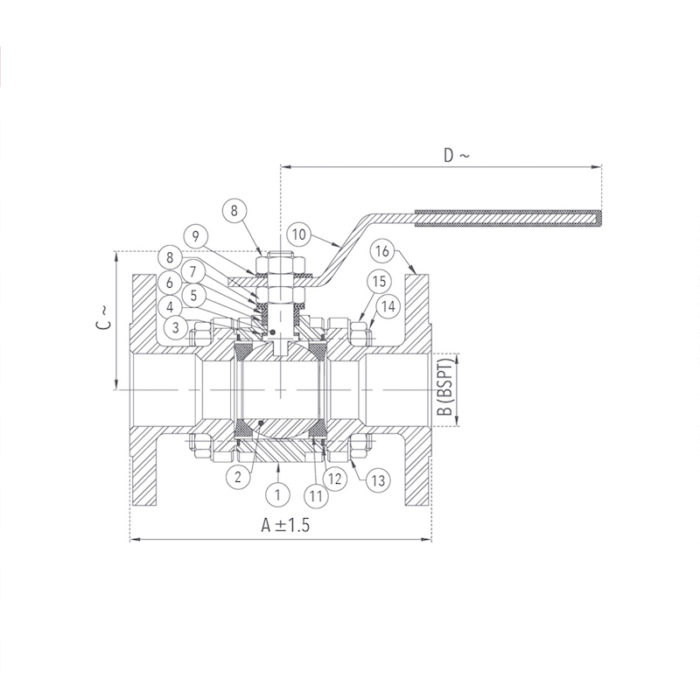 Steel Ball Valve 15 mm