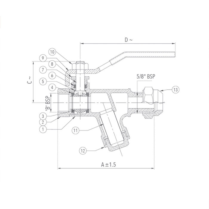 Ball Valve with Integral Strainer & Flare Nut 25 mm